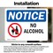 Signmission No Alcohol Sign With Symbol, 5 in W x Rectangle, Vinyl Decal OS-2PACK-NS-D-35-L-16004 - alternate 4